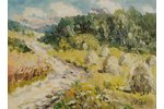 Vinters Edgars (1919-2014), Landscape with sheafs, 2005, carton, oil, 30 x 40 cm...